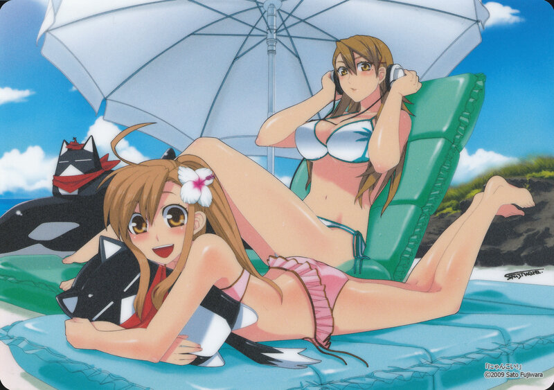 Anime girls at the beach