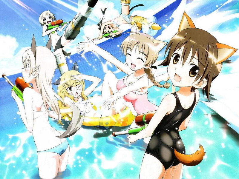 anime girls at the beach
