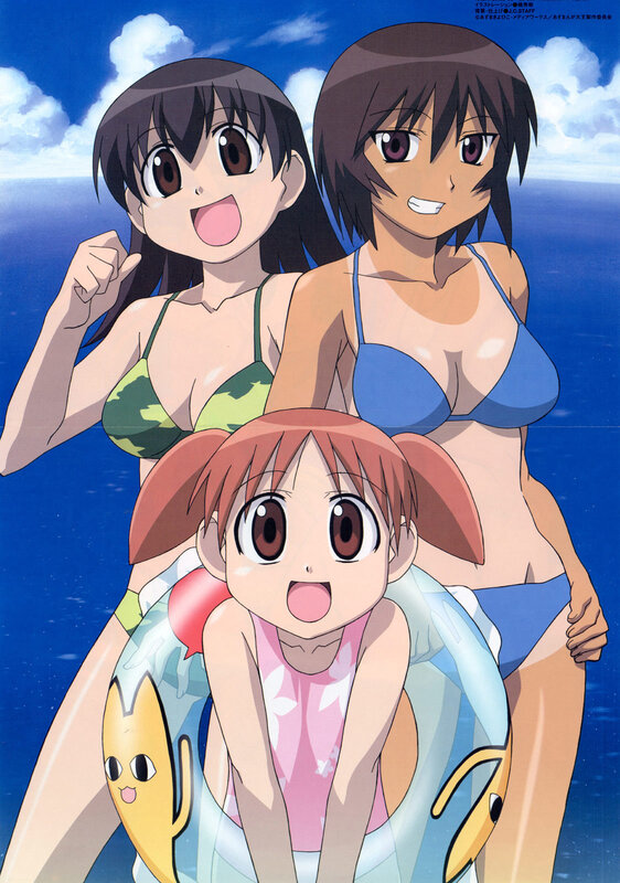 anime girls at the beach