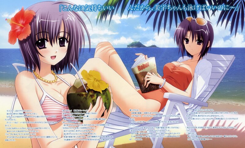 Anime girls at the beach