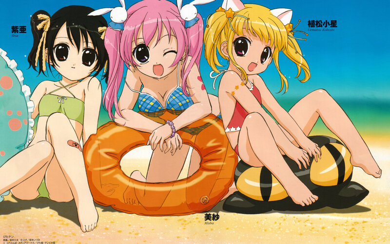 anime girls at the beach