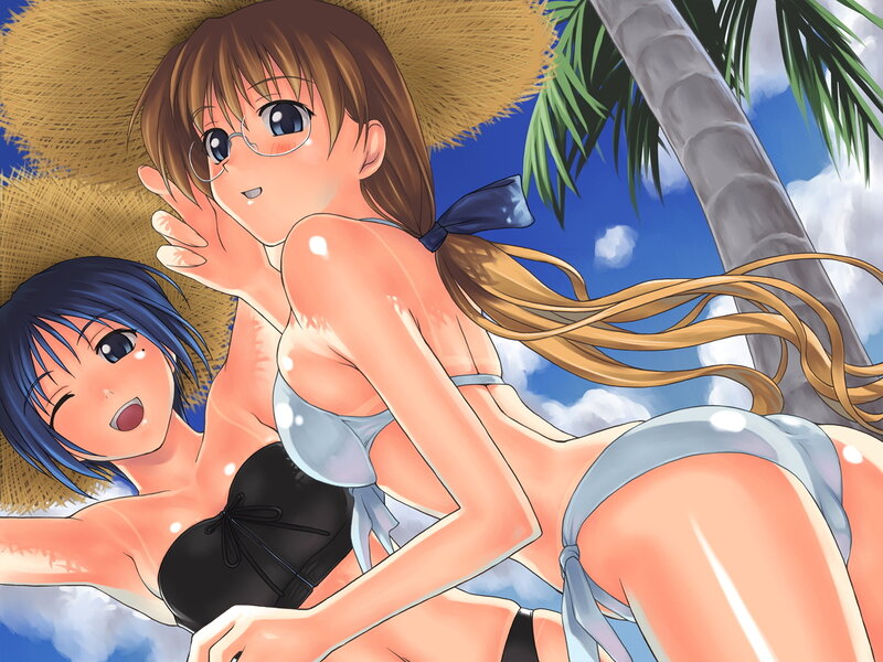 Anime girls at the beach