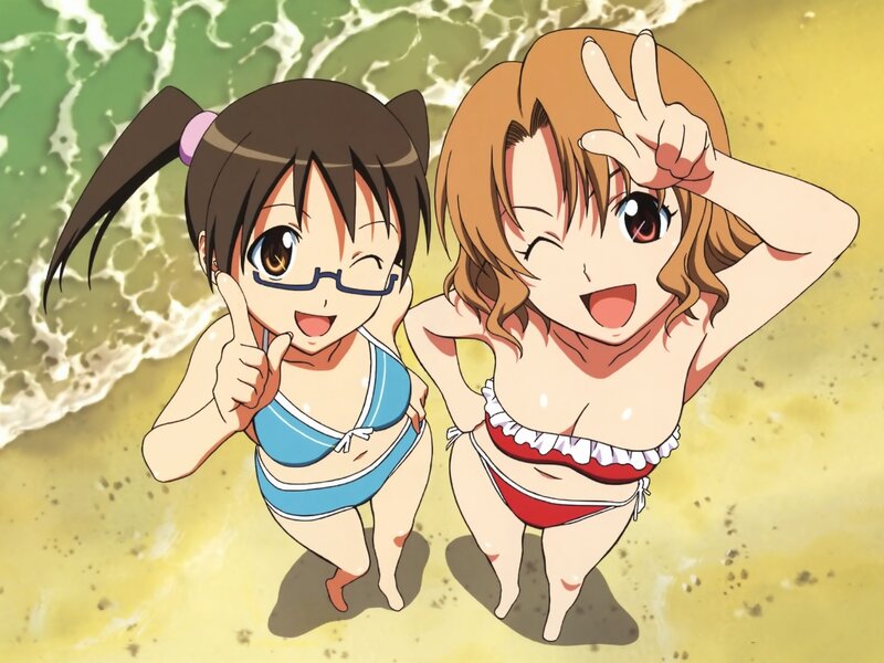 Anime girls at the beach