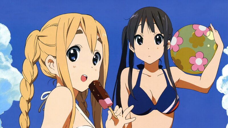 Anime girls at the beach