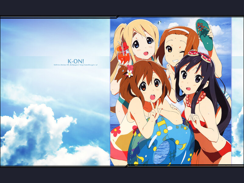 anime girls at the beach