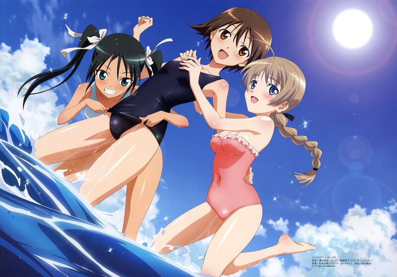 anime girls at the beach