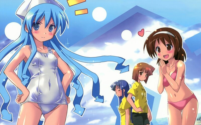 anime girls at the beach