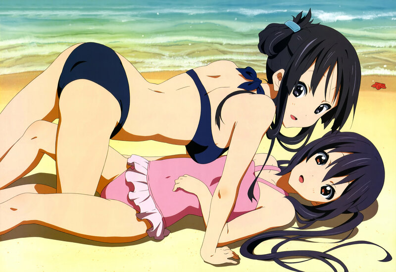 Anime girls at the beach