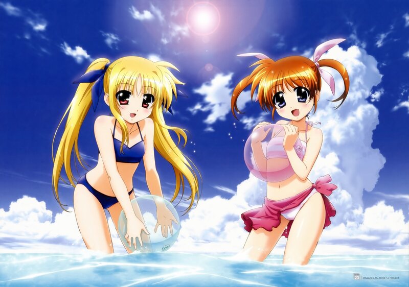Anime girls at the beach