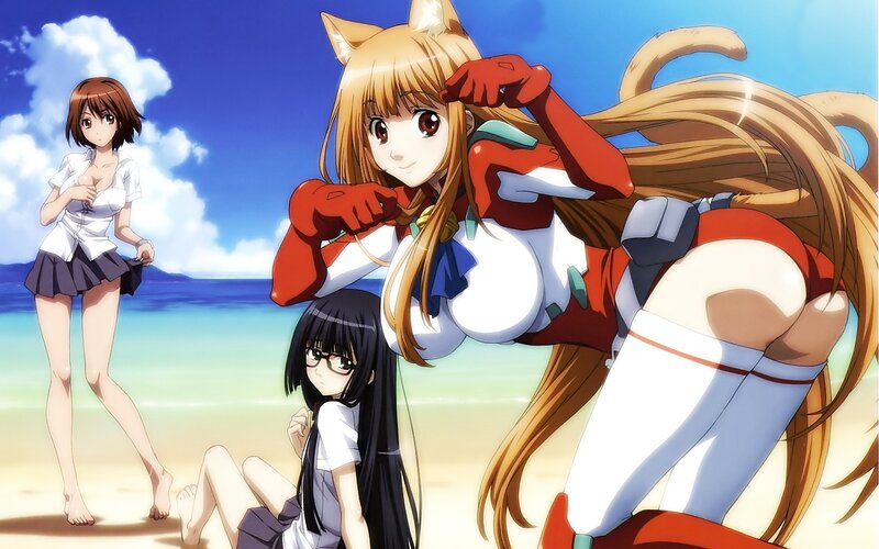Anime girls at the beach