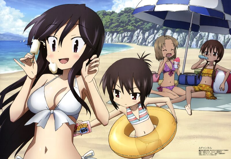 anime girls at the beach