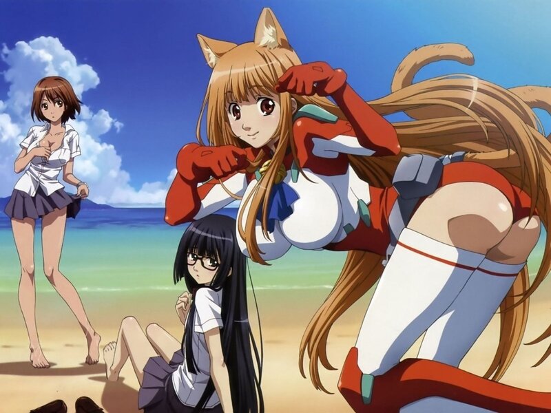 Anime girls at the beach