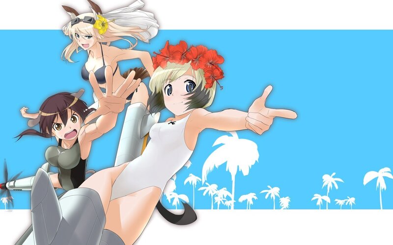 anime girls at the beach