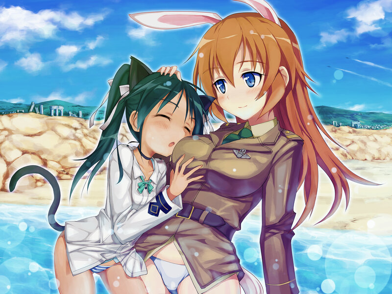 Anime girls at the beach