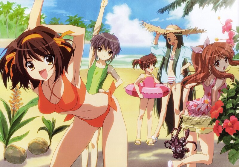 Anime girls at the beach