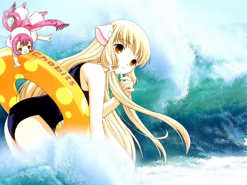 Anime girls at the beach