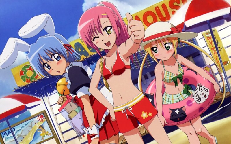 anime girls at the beach