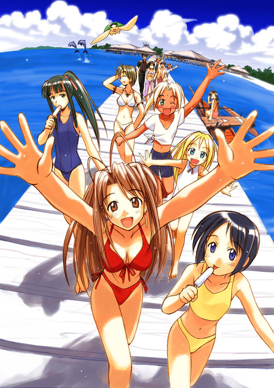 Anime girls at the beach