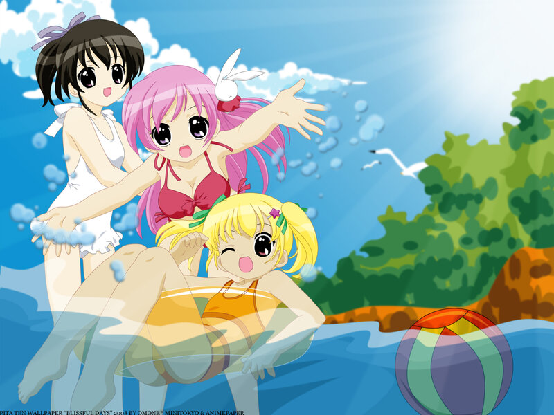 Anime girls at the beach