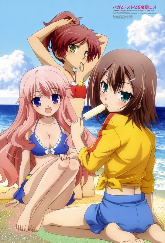 Anime girls at the beach