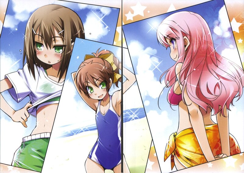 Anime girls at the beach