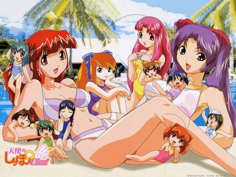 Anime girls at the beach