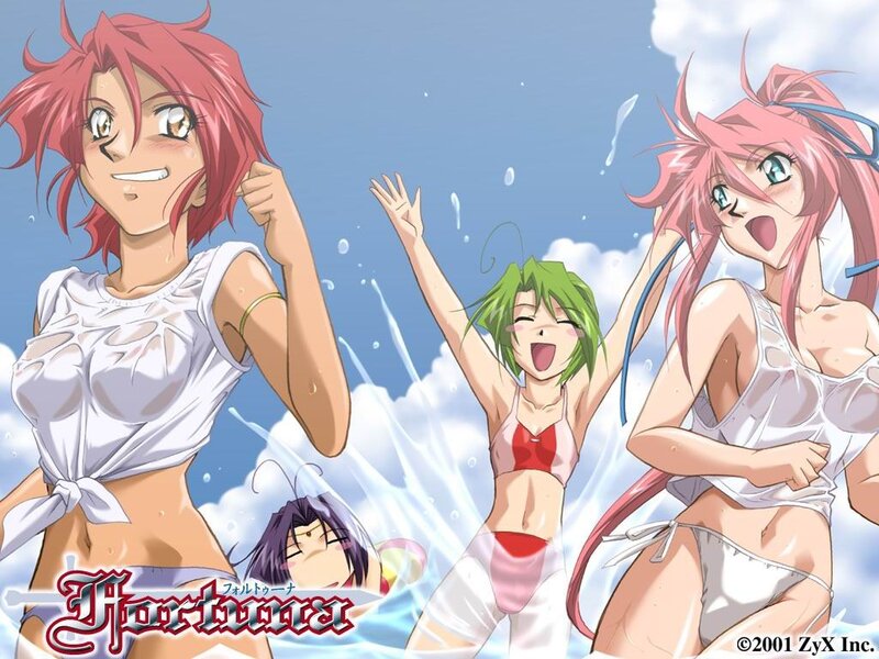 anime girls at the beach