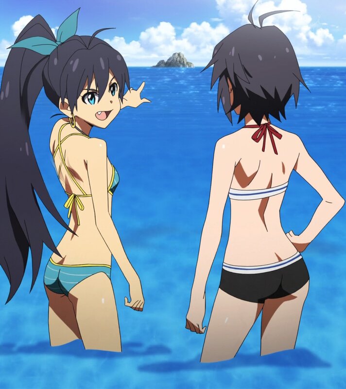 Anime girls at the beach