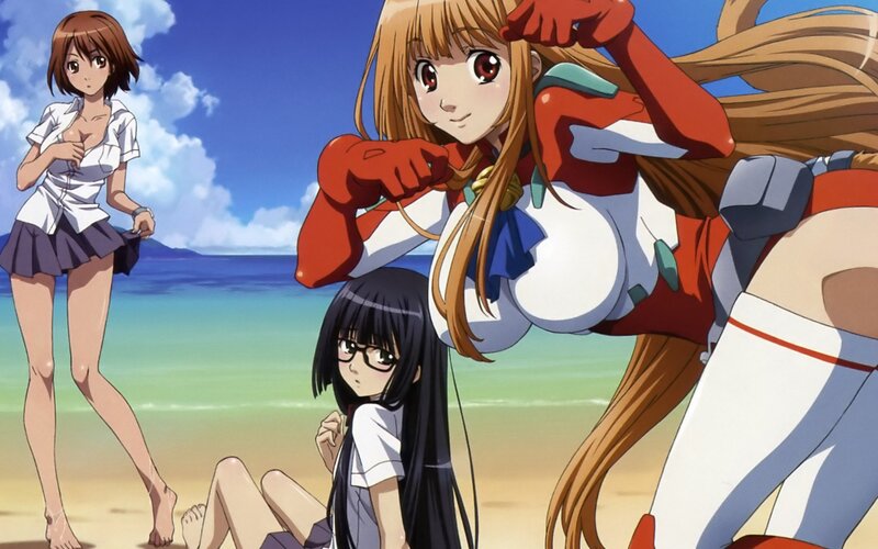 Anime girls at the beach