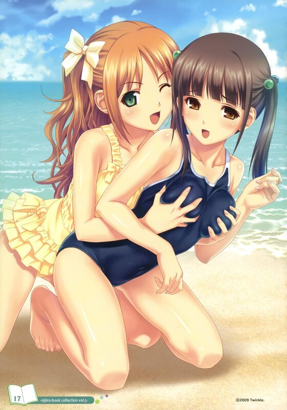 Anime girls at the beach