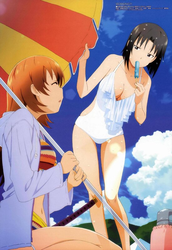 Anime girls at the beach