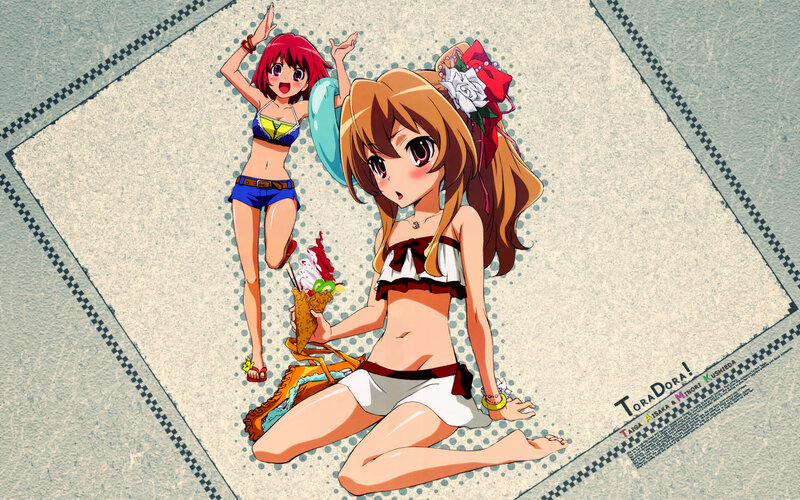 Anime girls at the beach