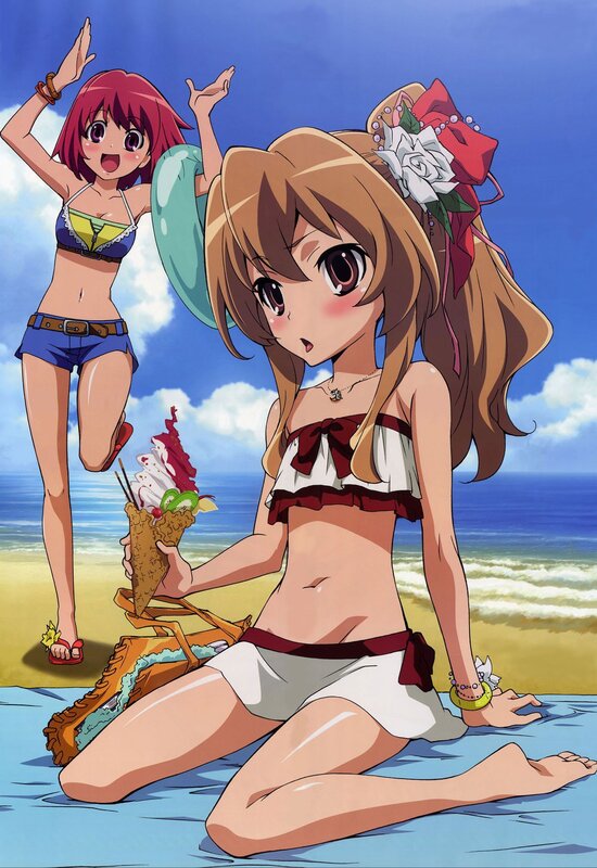 Anime girls at the beach