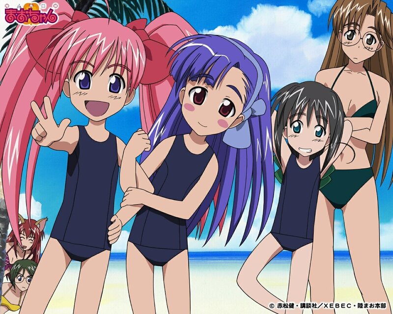 Anime girls at the beach