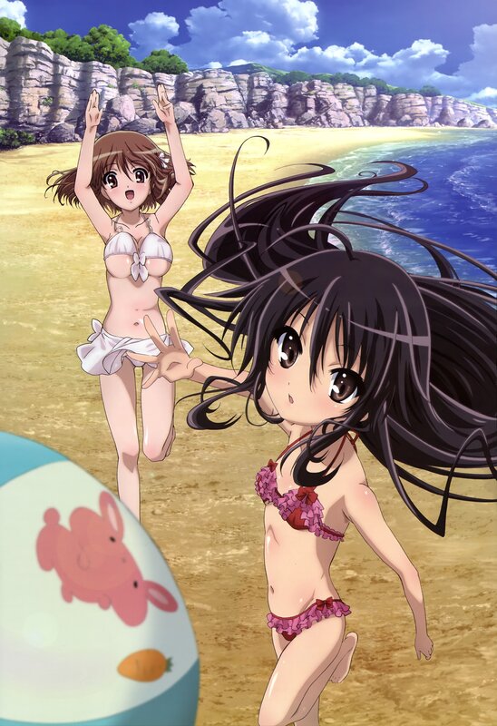 anime girls at the beach