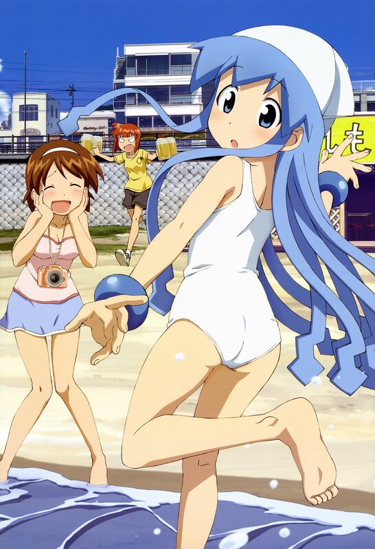 Anime girls at the beach