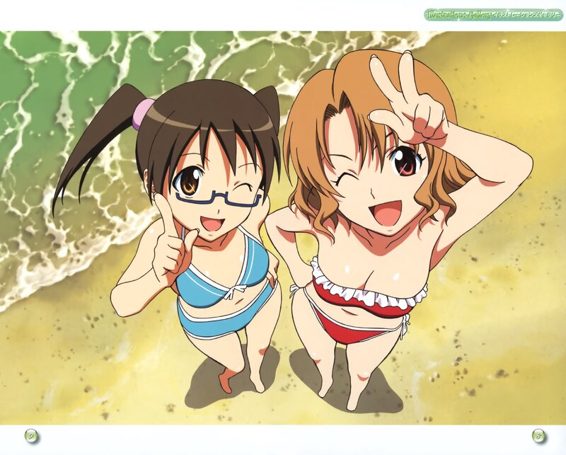 anime girls at the beach