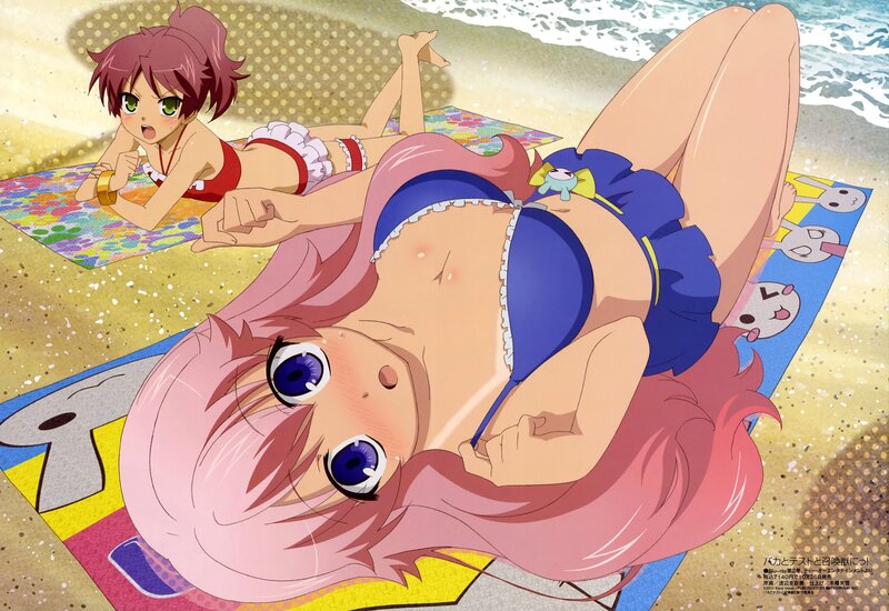Anime girls at the beach