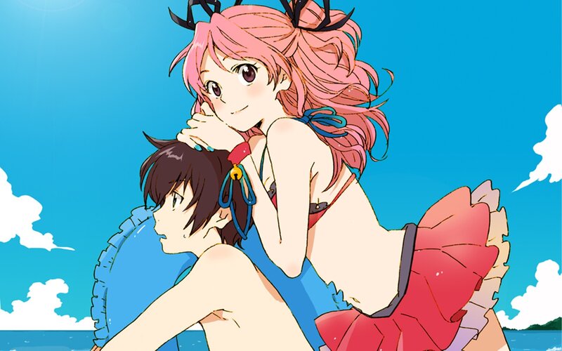 Anime girls at the beach