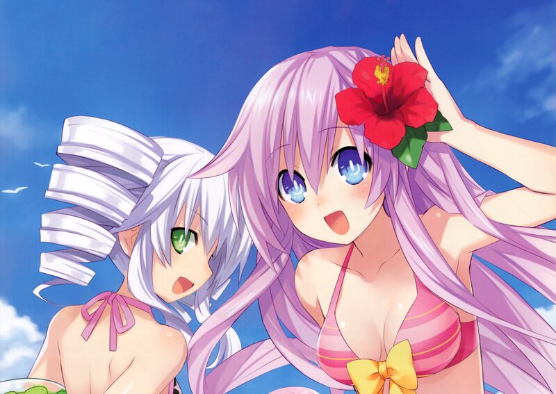 Anime girls at the beach