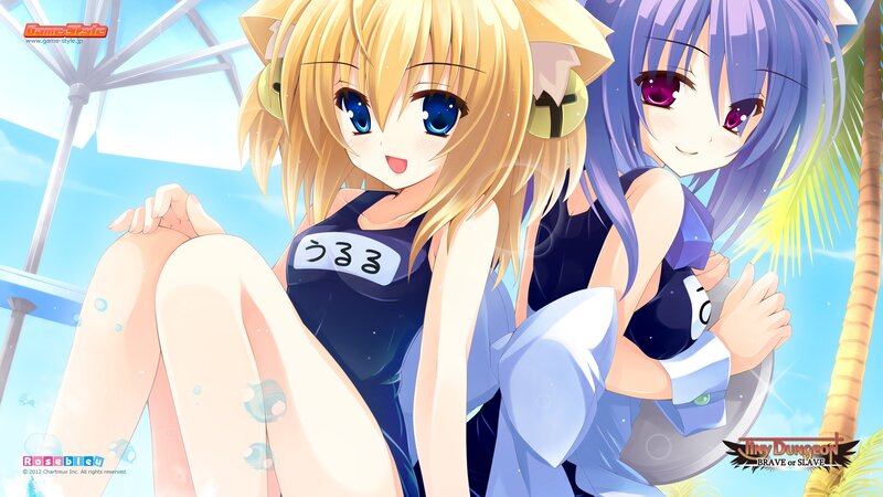 Anime girls at the beach