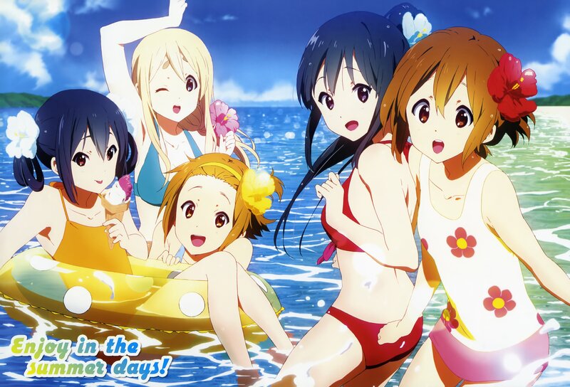 Anime girls at the beach