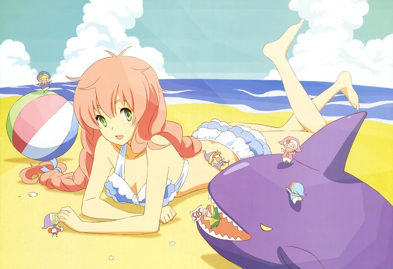 Anime girls at the beach