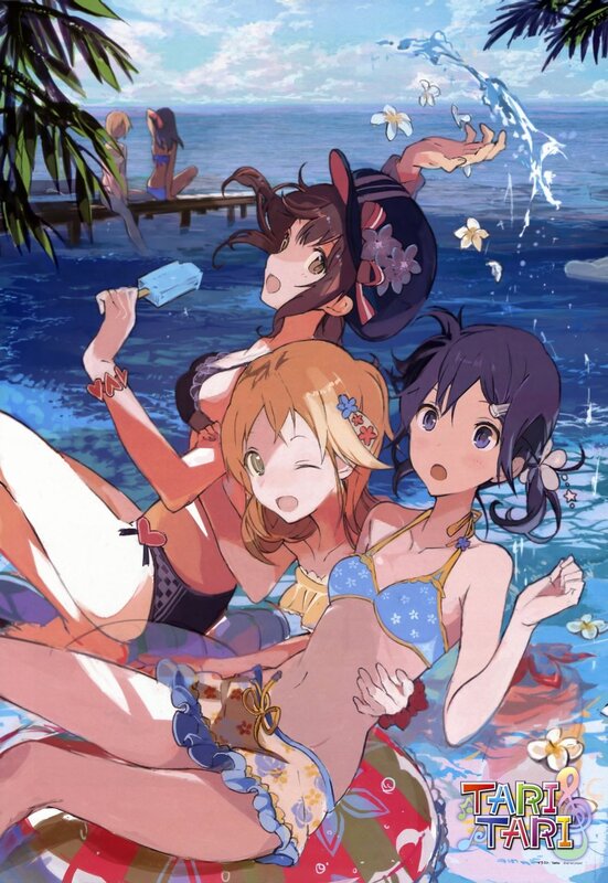 Anime girls at the beach