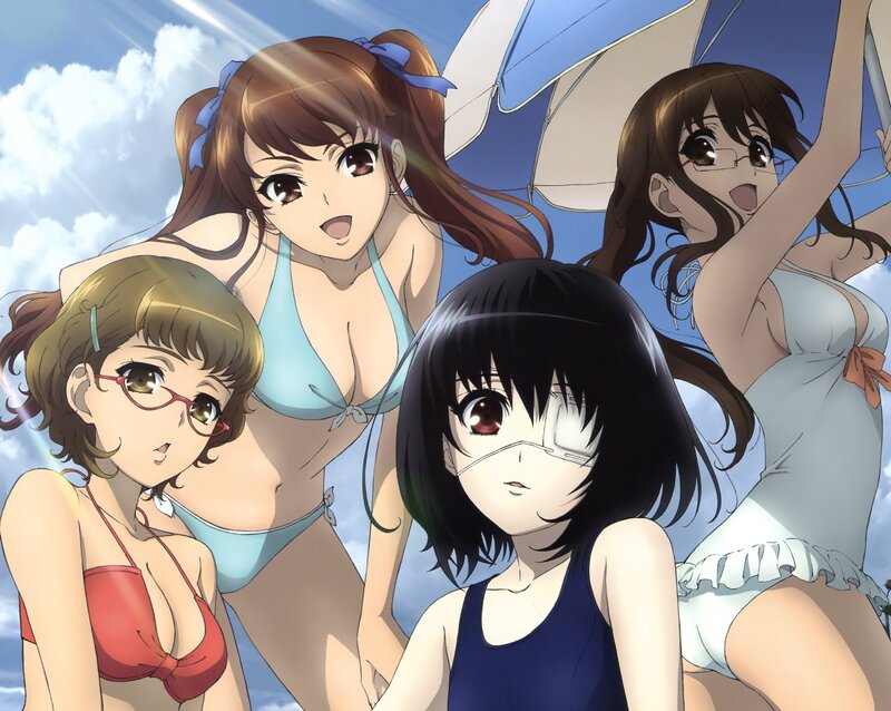 anime girls at the beach
