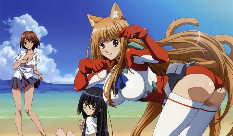Anime girls at the beach