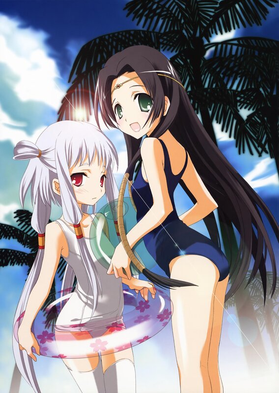Anime girls at the beach