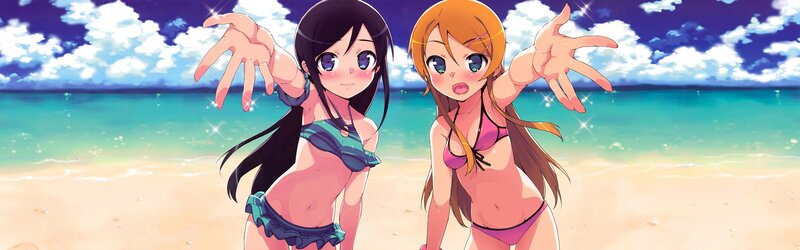 Anime girls at the beach