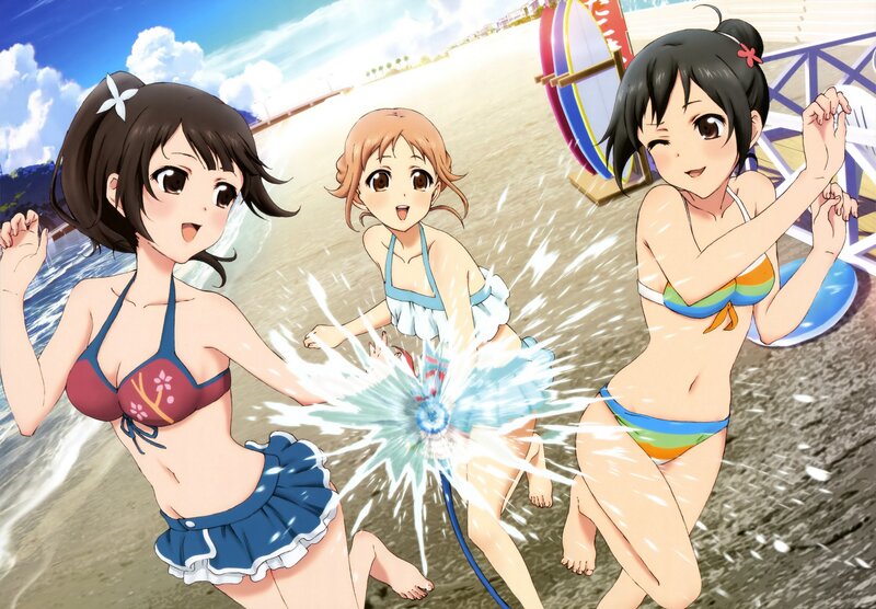 Anime girls at the beach