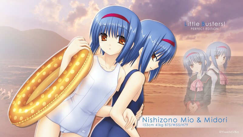 Anime girls at the beach